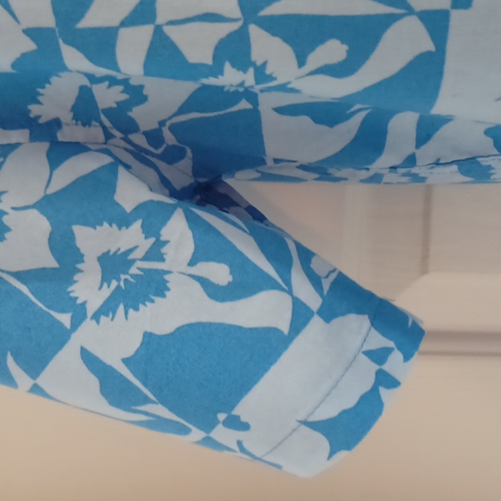 Free Assembly Men's Tropical Blue Casual Shirt, M - Picture 5 of 8